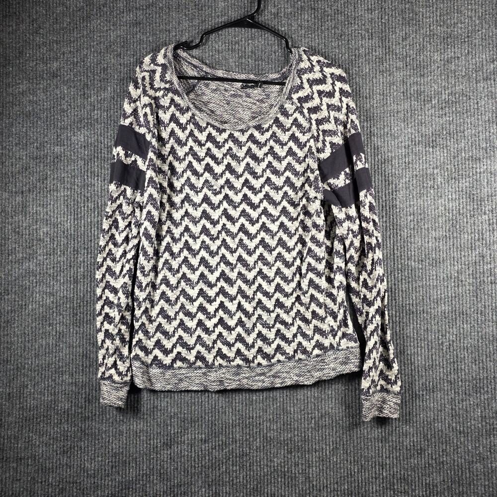 Cruel Girl Chevron Sweater Womens S M Gray Black Pullover Western
